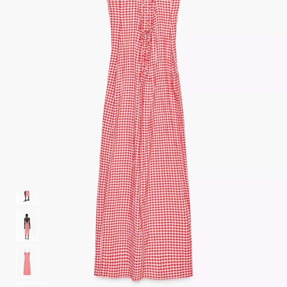 Zara Red Checkered Midi Dress - Picture 2 of 10